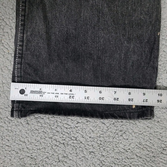 Vintage Akademiks Jeans 34 Black Faded Denim Y2K Hip Hop Rap Wide Leg Baggy - Picture 9 of 9